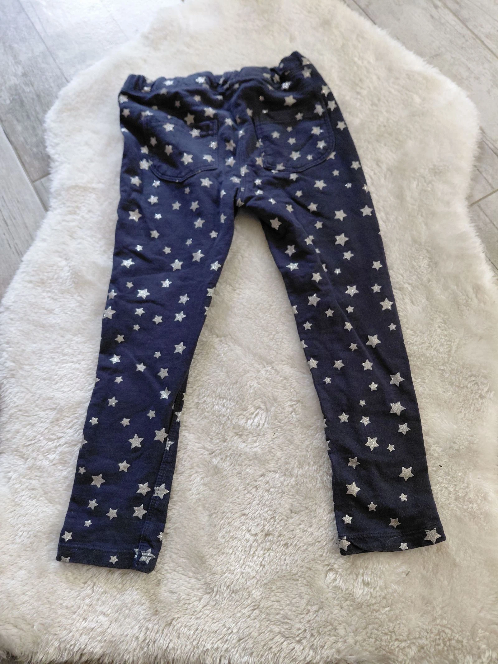Pantalon souple bleu marine motifs étoiles argenté 4 ans – photo 4